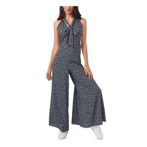 1. STATE Womens Navy Sleeveless Tie Neck Wear To Work Wide Leg Jumpsuit S